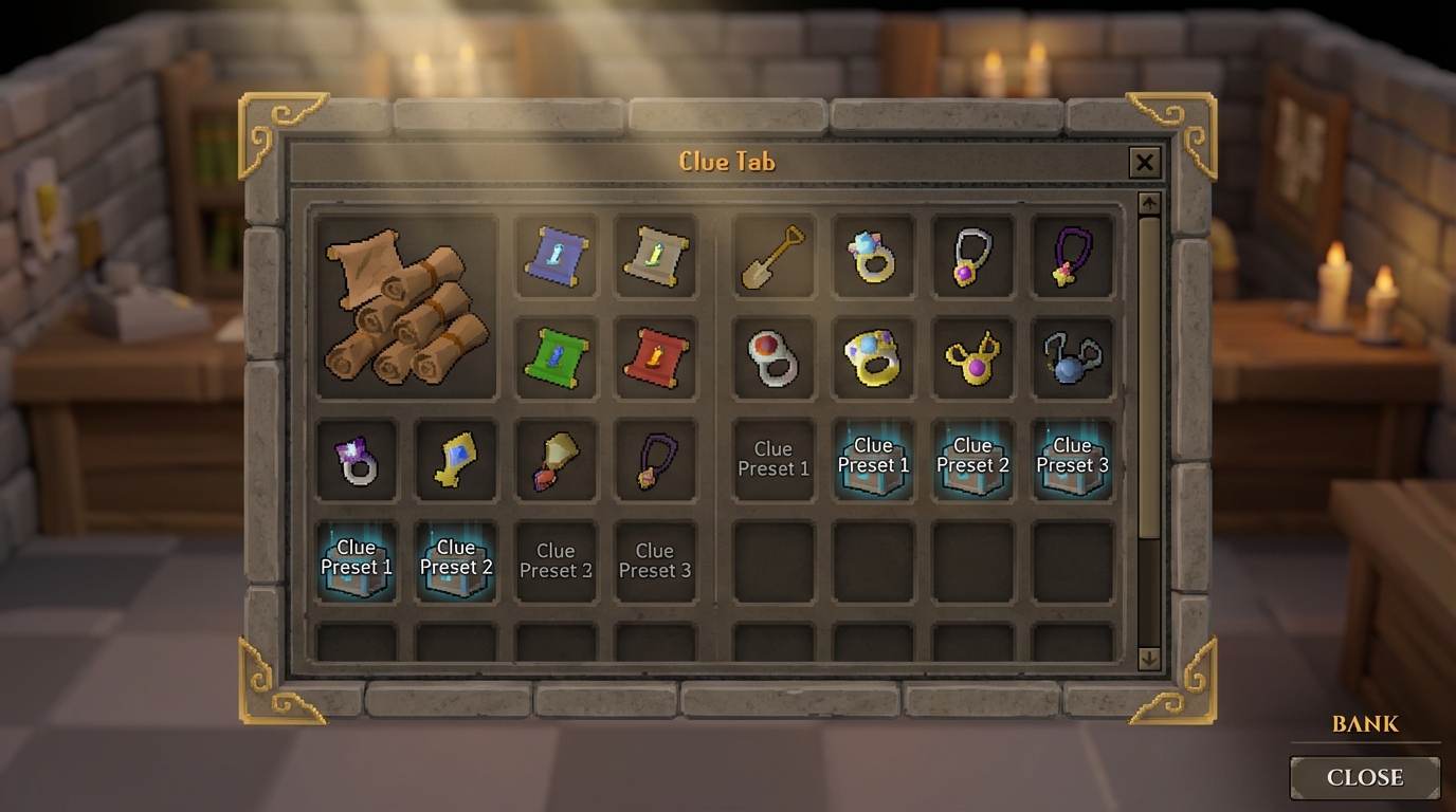 Managing Your Bank With Clue Tab Presets